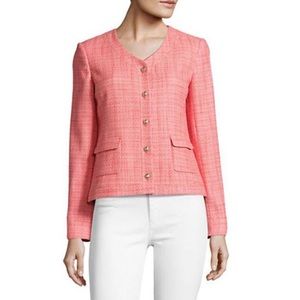 NWT Karl Lagerfeld Tweed Jacket Blazer Pink